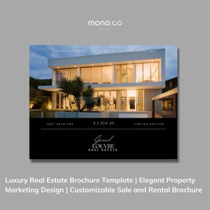 Modello di brochure per proprietà di lusso / Marketing immobiliare / Brochure modificabile per agente immobiliare Canva