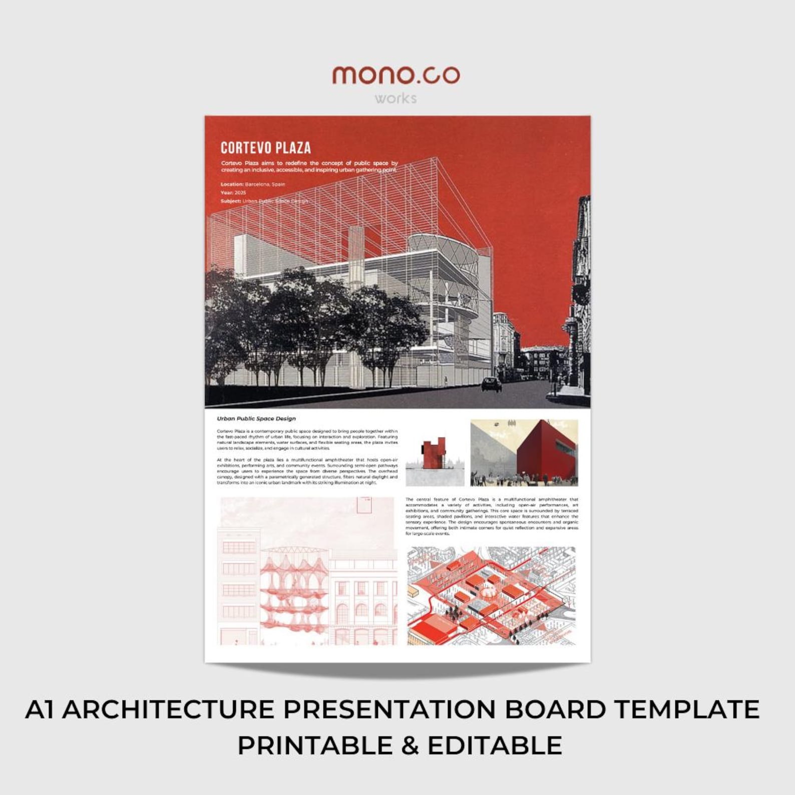 Canva A1 Presentation Board | Architecture Presentation Templates - Etsy
