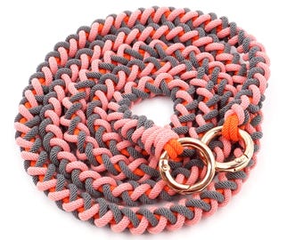 Handmade Crossbody Phone Lanyard with Patch: Pink Grey Orange