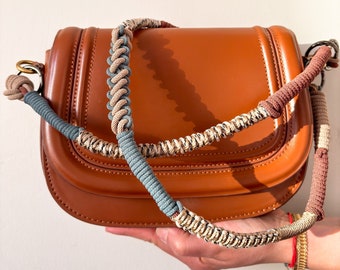 Two Piece Crossbody Purse Strap - Unique Blue Beige Bag Strap Duo for Stylish Looks
