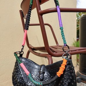 Duo de bandoulières néon faites main : bandoulières interchangeables