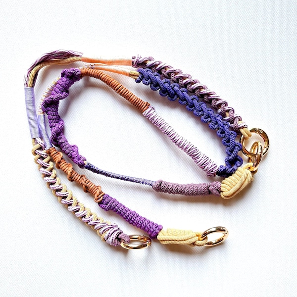 Phone Crossbody Strap Set Purple Lilac -Macrame Custom Lanyard for Bags Purses & Cameras