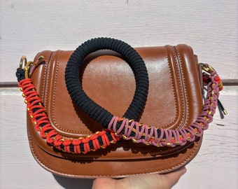 Ethnic Gold Plated Macrame Bag Strap - Premium Shoulder Accessory - Classy Bag Holder