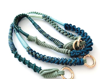 Handmade Macrame Phone Crossbody Strap Set: Green Glitter Lanyard