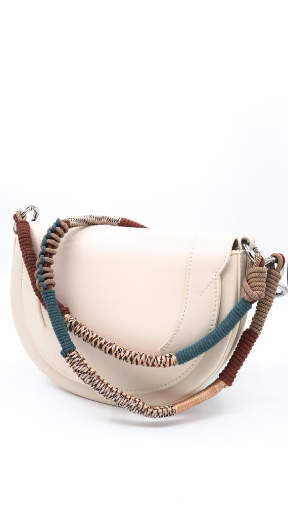 Two Piece Crossbody Purse Strap - Unique Blue Beige Bag Strap Duo for Stylish Looks