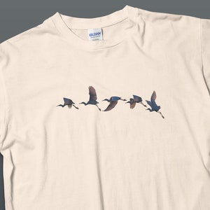 Bird Silhouette T-Shirt, Nature Lover Gift, Unisex Birdwatching Tee, Wildlife Casual Clothing, Flying Birds Graphic Shirt, Eco-Friendly