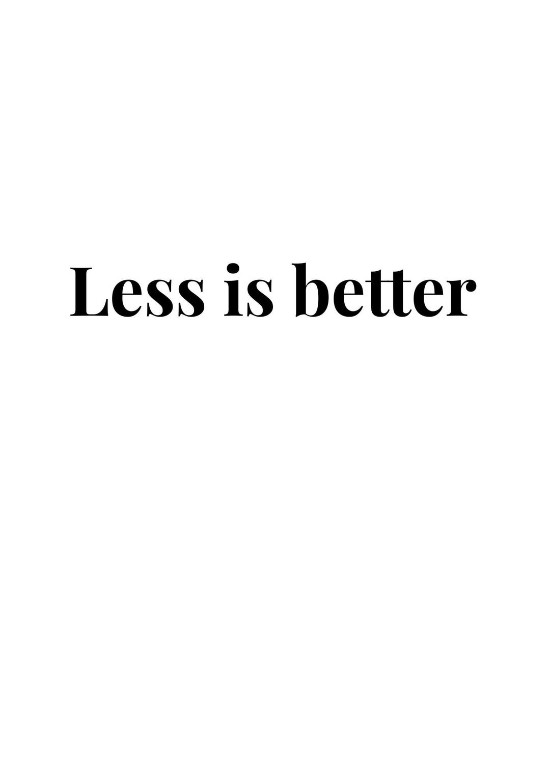 Minimalist Quote Print | "less is Better" Typography Poster (digital ...