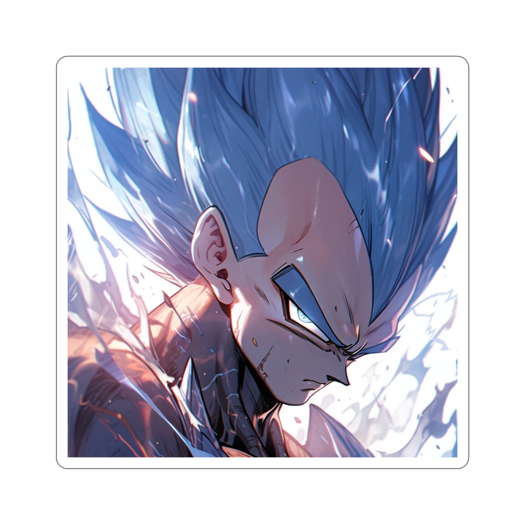 Vegeta Super Saiyan God Red / Blue Mash Up Poster, DBZ