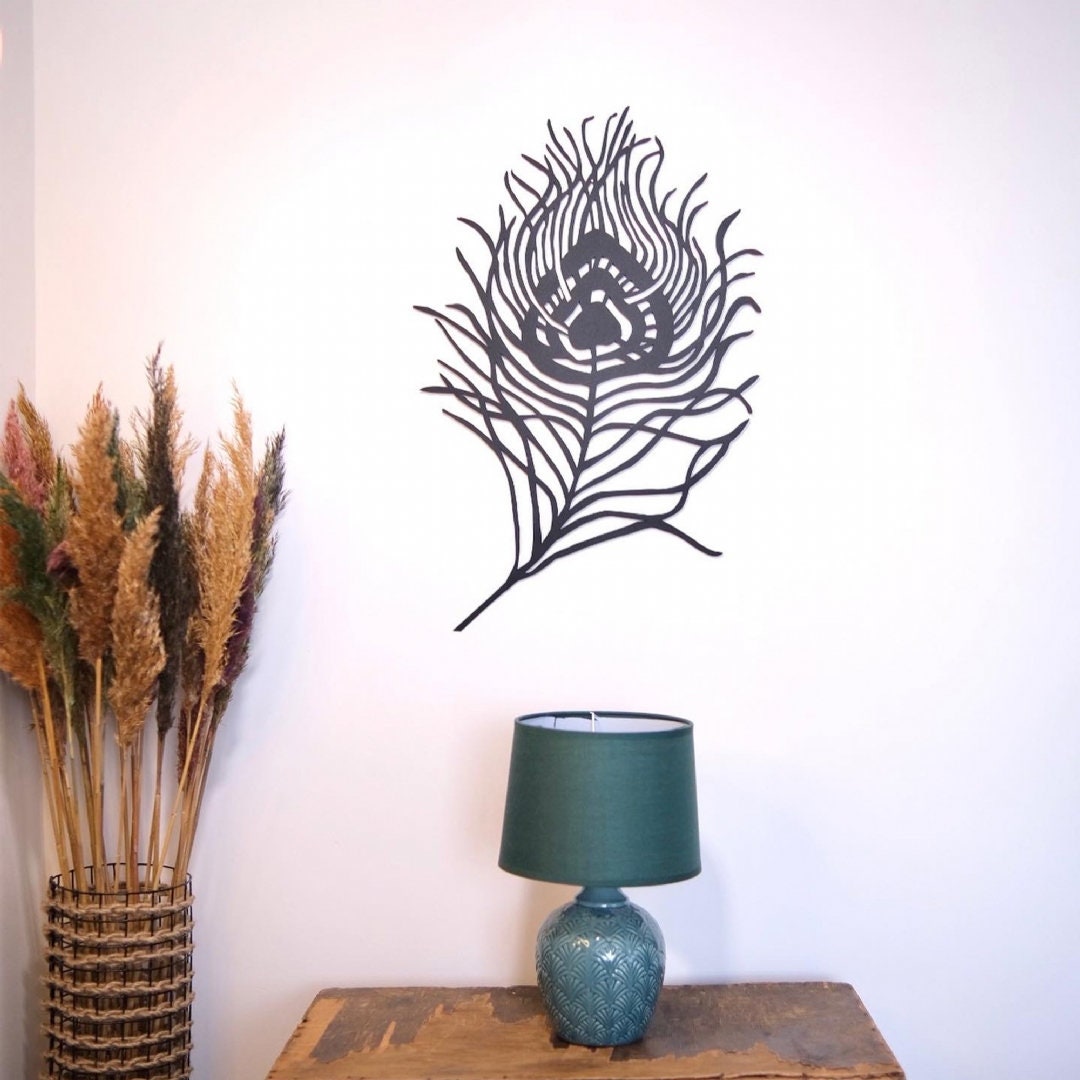 Peacock Feather Metal Wall Art Autumn Leaves Metal Wall Sign Etsy