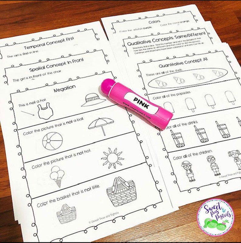 Basic Concepts Flashcards and Worksheets | Summer Themed | Printable ...