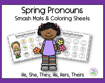 Pronoun Smash Mats and Coloring Sheets | Fall Themed | Printable Speech ...