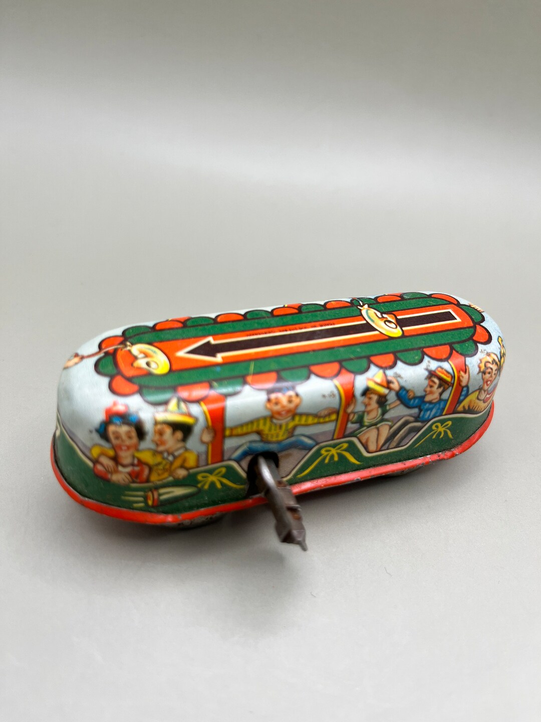 Antique 1950s Tin Wind up Toy Car Carnival Bus Made in Germany Etsy