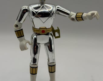 Mighty Morphin Power Rangers The Movie White Ranger Movie Edition Chrome 5" 1995 -RARE
