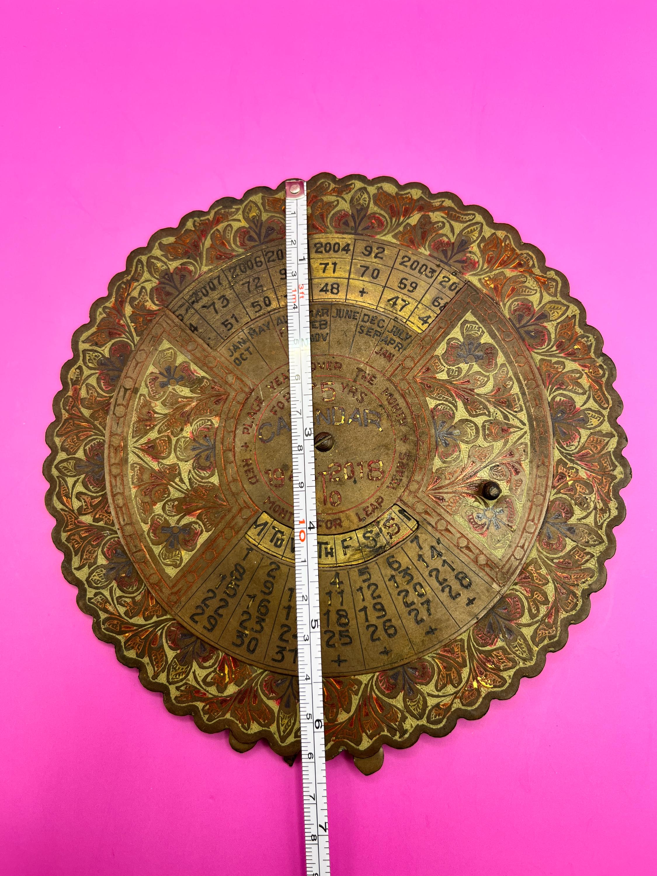 75 Year Perpetual Calendar - Brass - Vintage - Etsy