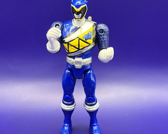 MMPR Power Rangers Dino Charge Blue Ranger Toy Action Figure 6” Bandai 2014 EUC