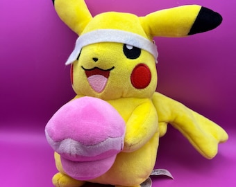 Vintage Pokémon Pikachu Plush with Cupcake - Officially Licensed 8" Stuffed Toy