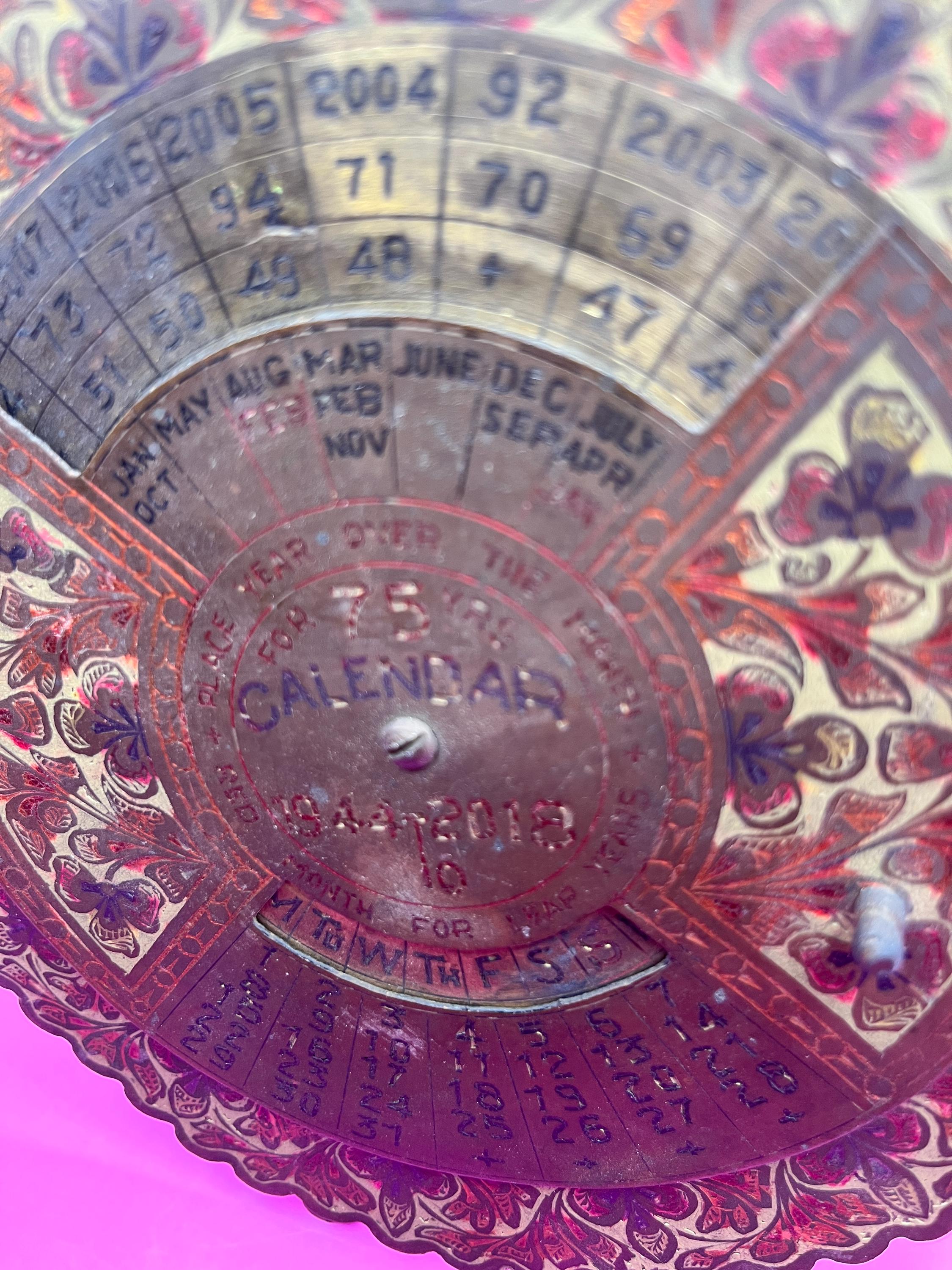 75 Year Perpetual Calendar - Brass - Vintage - Etsy
