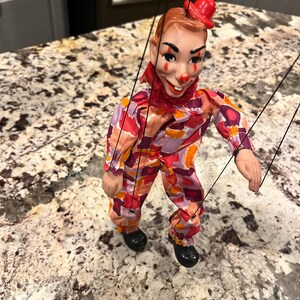 Vintage Rubber Clown Doll Puppet 1960&#39;s