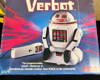 Verbot Tomy Robot Voice Operated Remote Controlled Robot from 1984. UNTESTED