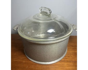 Guardian Service Ware 8.5" Casserole Chicken Fryer Glass Lid Vintage