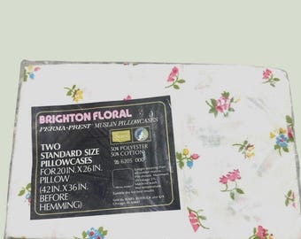 "Vintage Brighton Floral Muslim Kissenbezüge ""2 Standard Cottagecore"" Bezug."
