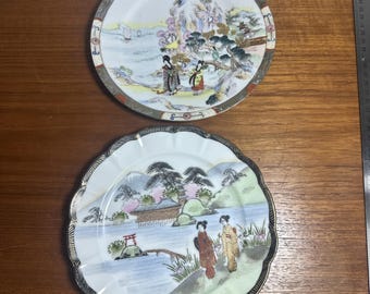 2 Japanische Teller Anpassung Nr. 6193 7" & Royal Kaye Nippon 7 5/8"