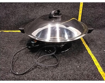 Vintage Revere Edelstahl Elektro-Wok 14 Zoll EUC