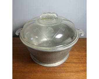 Guardian Service Ware 10" Casserole Chicken Fryer Glass Lid Vintage
