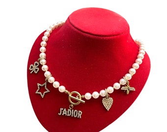 Christian Dior pearl choker necklace