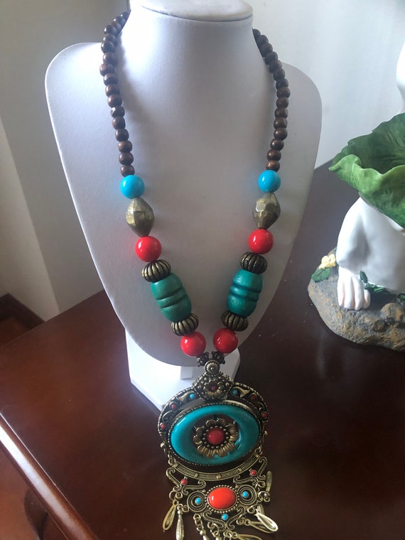 Original  Vintage turquoise  handmade Elegant jew… - image 2