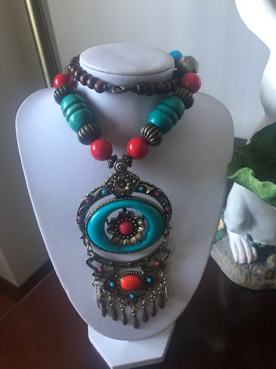 Original  Vintage turquoise  handmade Elegant jewe