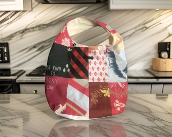 Handmade cotton Hobo Bag, contrast colors, double sided , Hobo bag gift