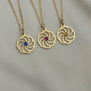 14k Solid Gold Armenian Eternity Pendant Necklace
