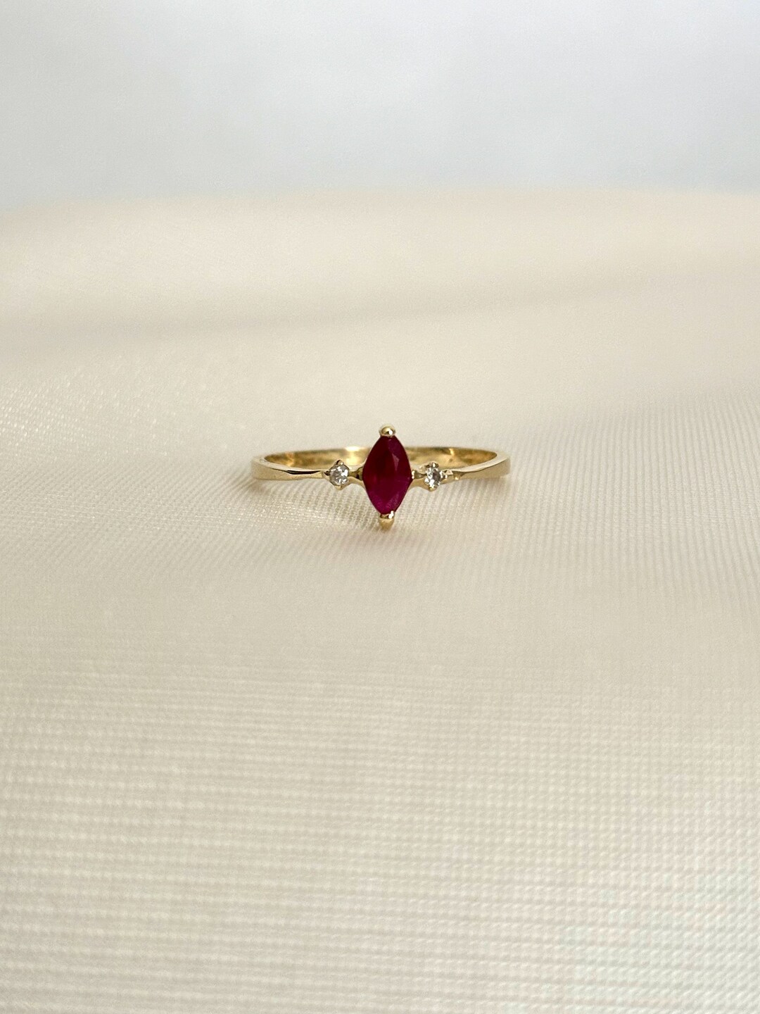 14k gold stackable ruby ring, ruby engagement ring,... 14k Solid Gold Natural Ruby Gemstone Stackable Ring - Etsy