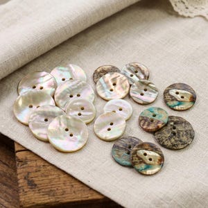 Bottoni in conchiglia di abalone, bottoni in madreperla naturale, bottoni vintage, bottoni da cucito a 2 fori, accessori per gioielli e artigianato in stile boho.