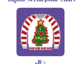 Holiday Sweater Needlepoint Chart Digital Download