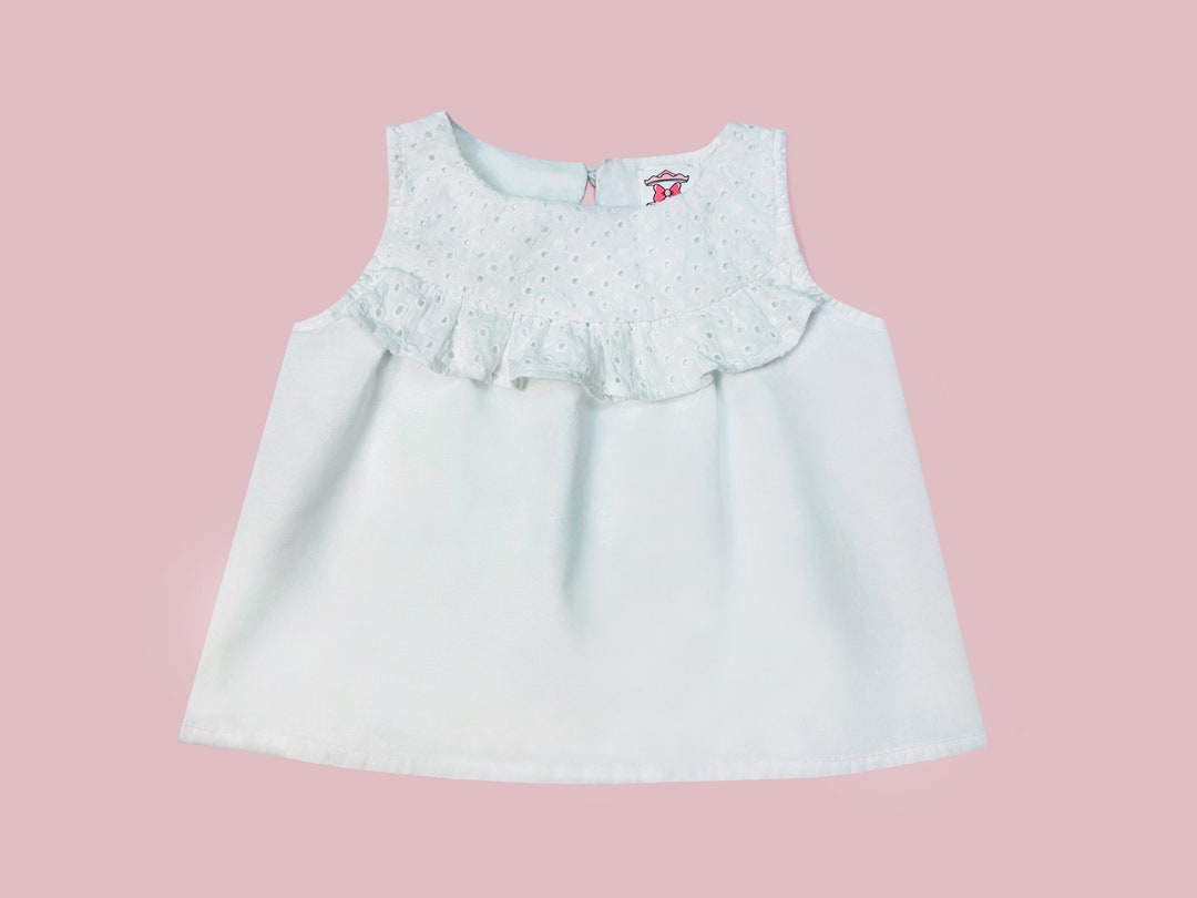 Little Girl Blouse Bare Shoulders 100 Cotton English Etsy