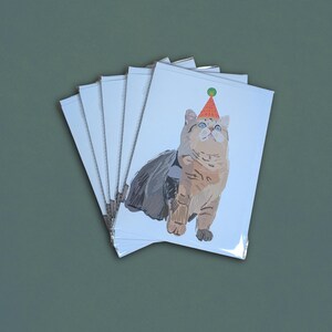 5 Pack Birthday Cat Cards cute cat greeting card gift for cat owner stationery cat