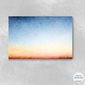 Watercolor Abstract Sunset Sky Printable Wall Art Abstract Landscape Download DIY Print Watercolor Painting Digital File Land and Sky Poster