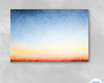 Watercolor Abstract Sunset Sky Printable Wall Art Abstract Landscape Download DIY Print Watercolor Painting Digital File Land and Sky Poster