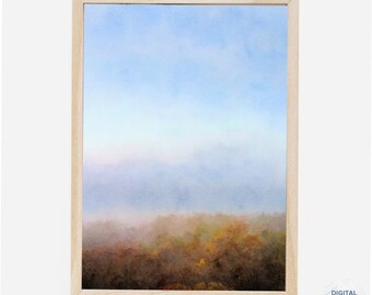 Abstract Sunset watercolor Sky Printable Wall Art Abstract Landscape Download DIY Print Watercolor Painting Digital File Land and Sky