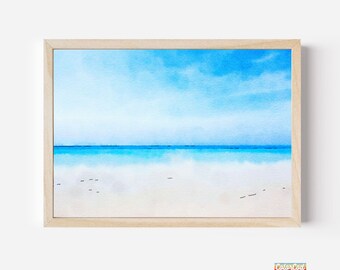 Printable Wall Art Abstract Coastal Wall Art Set / Watercolor Landscape Prints / Abstract Ocean Prints / Modern Nature Prints