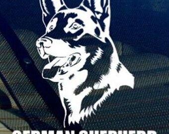 German Shepherd Dad Decal Sticker Car Window Bumper I Love My Dog 5.5" Inches