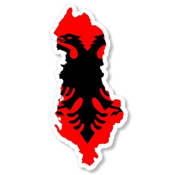 Albania Albanian Country Flag Map Car Truck Window Bumper Laptop Sticker Decal