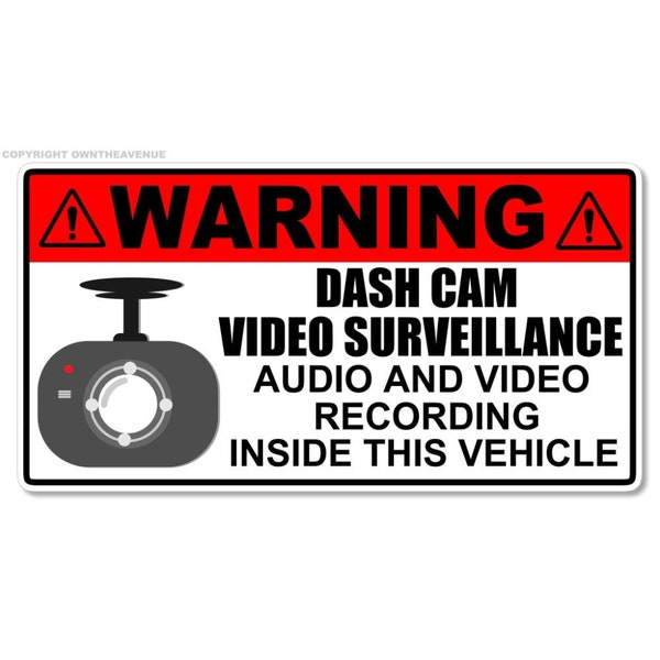 Dash Camera Warning Sign Dash Cam - Etsy