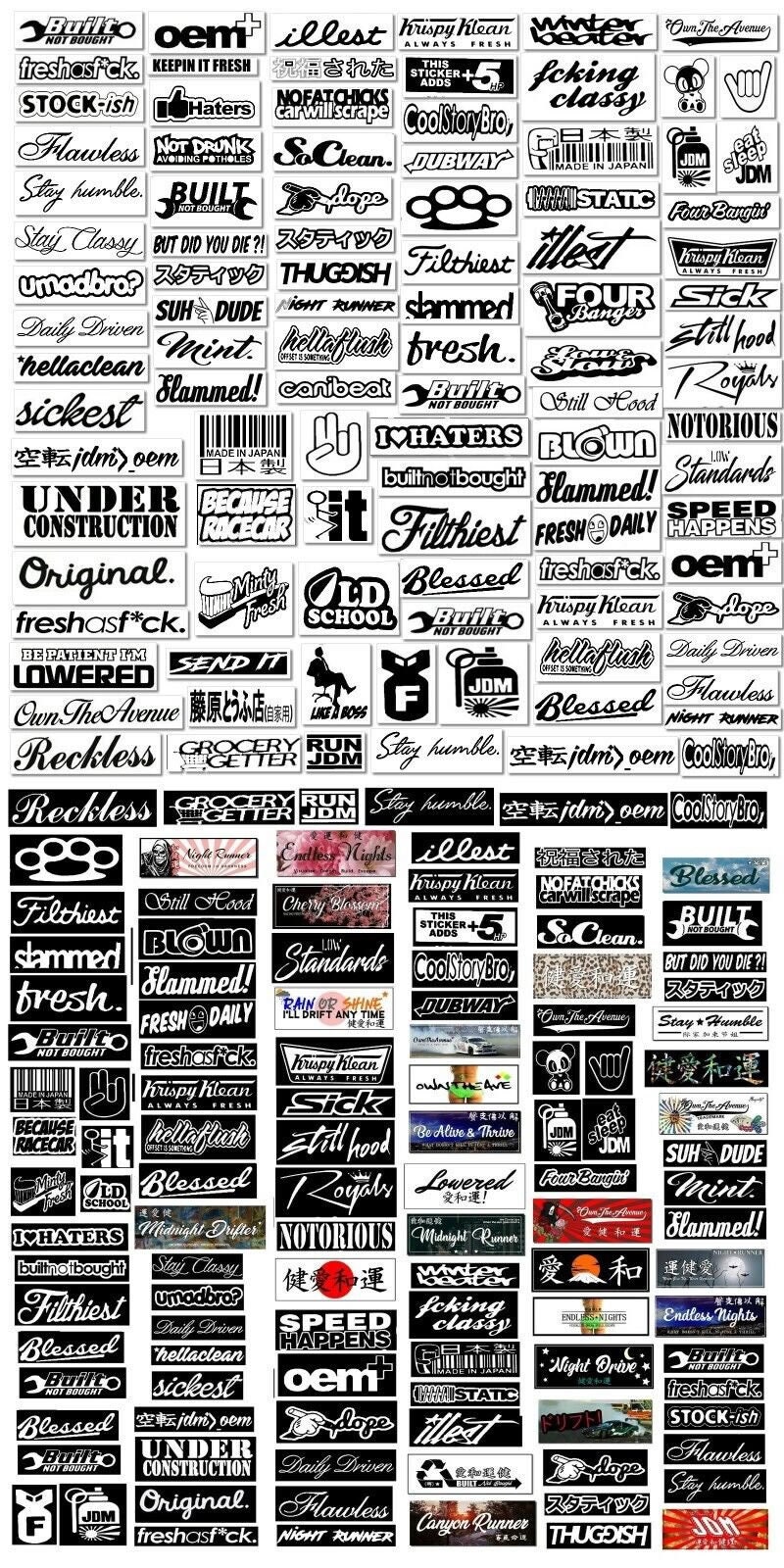 215pcs Automotive Sponsor Style JDM Decals Stickers Pack V3 Etsy