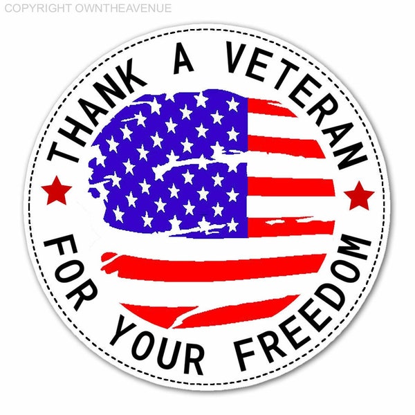 Danken Sie einem veteranen für Ihre Freiheit Aufkleber Label-Tag | 10 cm langer Autoaufkleber für Laptop