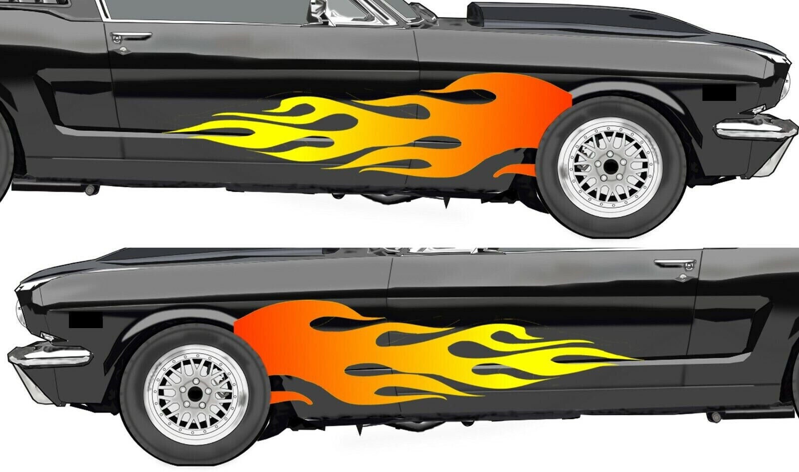 Flame decals for cars deals