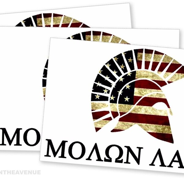 x3 Molon Labe Sticker Decal Greek Come and take them 4" Inches - Model: M-3PC-FL