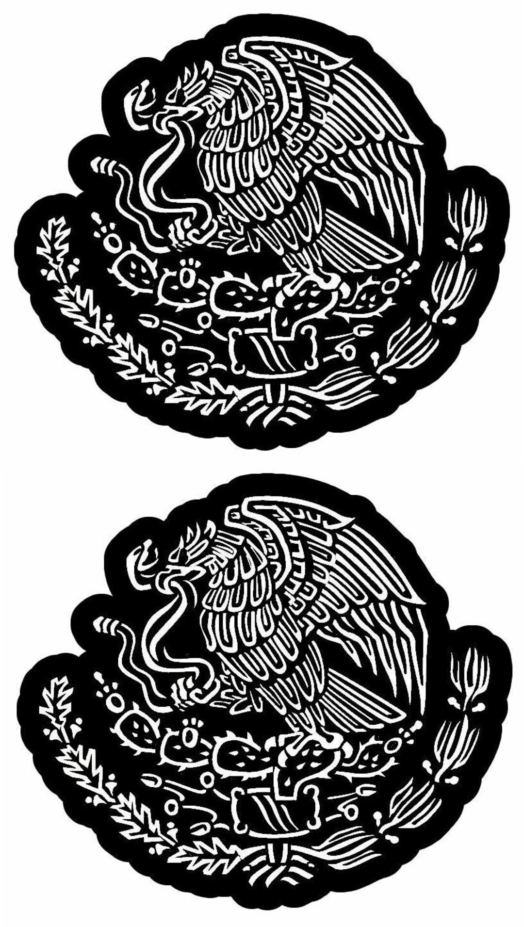 X2 / Two Pack Mexican Coat of Arms Sticker Decal Mexico Flag Car Truck ...